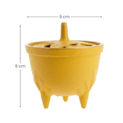 Cast Iron Incense Burner - Iwachu - Yellow -Nippon Life Market bruleur dencens fonte iwachu jaune 138