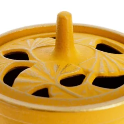 Cast Iron Incense Burner - Iwachu - Yellow -Nippon Life Market bruleur dencens fonte iwachu jaune 642