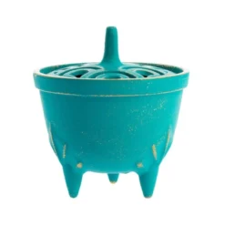Cast Iron Incense Burner - Iwachu - Turquoise