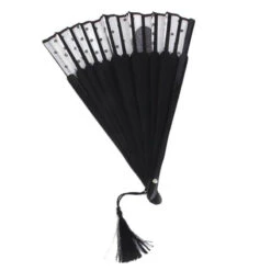 Cat Face Japanese Fan - Black -Nippon Life Market cat face japanese fan black 833