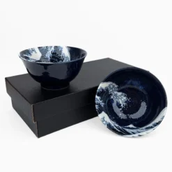 Set Of 2 Small Japanese Bowls – Kanagawa Wave
