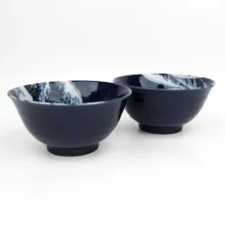 Set Of 2 Small Japanese Bowls – Kanagawa Wave -Nippon Life Market coffret 2 petits bols japonais kanagawa 455