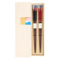 Mount Fuji Red Chopsticks Set -Nippon Life Market coffret de baguettes mont fuji rouge 629