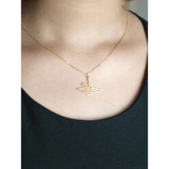 Gold Crane Necklace