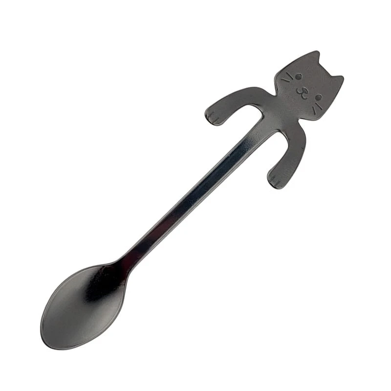 Japanese Tea Spoon - Black Cat 2 Japanese Tea Spoon - Black Cat - Image 2