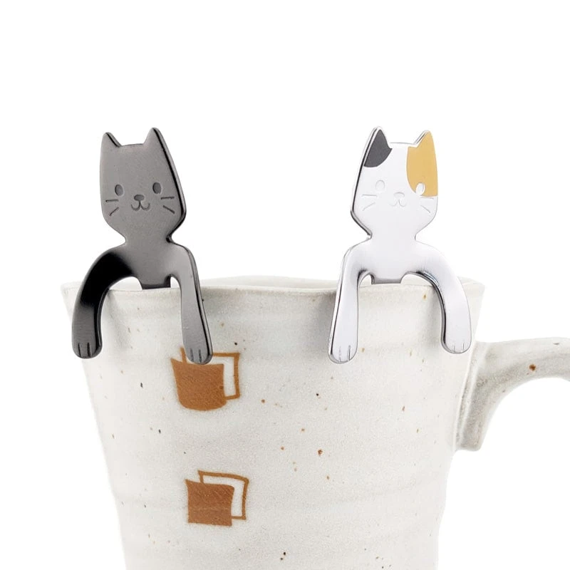 Japanese Tea Spoon - Black Cat 4 Japanese Tea Spoon - Black Cat - Image 4