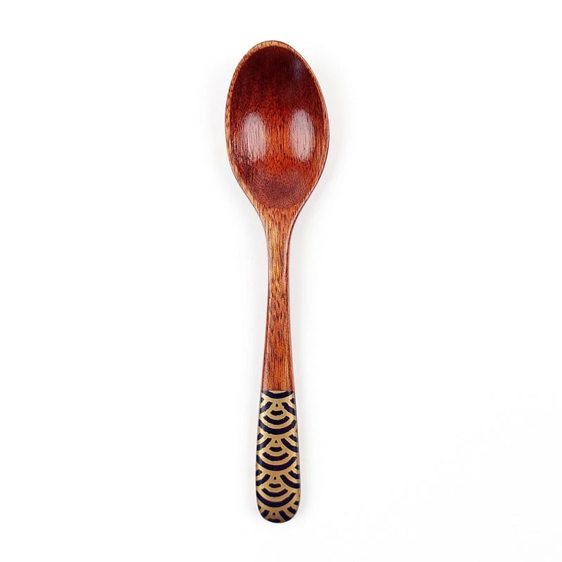 Japanese Wooden Tea Spoon - Blue 2 Japanese Wooden Tea Spoon - Blue - Image 2