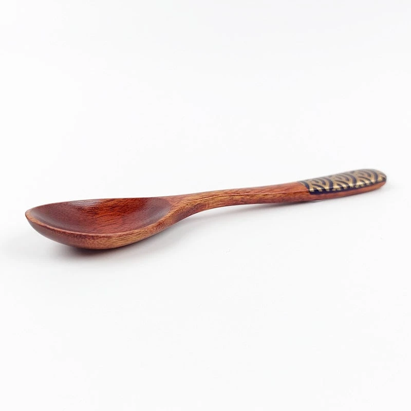 Japanese Wooden Tea Spoon - Blue 4 Japanese Wooden Tea Spoon - Blue - Image 4