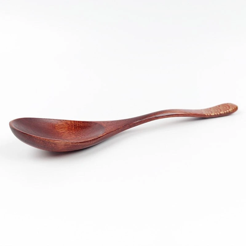 Japanese Wood Spoon - Seigaiha Red 4 Japanese Wood Spoon - Seigaiha Red - Image 4