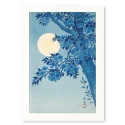 Japanese Print - Cherry Blossom & Full Moon