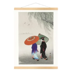Japanese Woodblock Print - Two Women In The Rain 5 Japanese Woodblock Print - Two Women In The Rain -Nippon Life Market estampe japonaise deux femmes sous la pluie a3 918