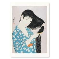 Japanese Block Print - Woman With Comb