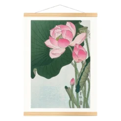 Japanese Woodblock Print - Lotus Flower -Nippon Life Market estampe japonaise fleur de lotus a3 443