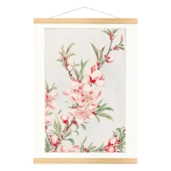 Japanese Block Print - Peach Blossom -Nippon Life Market estampe japonaise fleurs de pecher a3 817