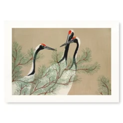 Japanese Woodblock Print - Kamisaka Cranes