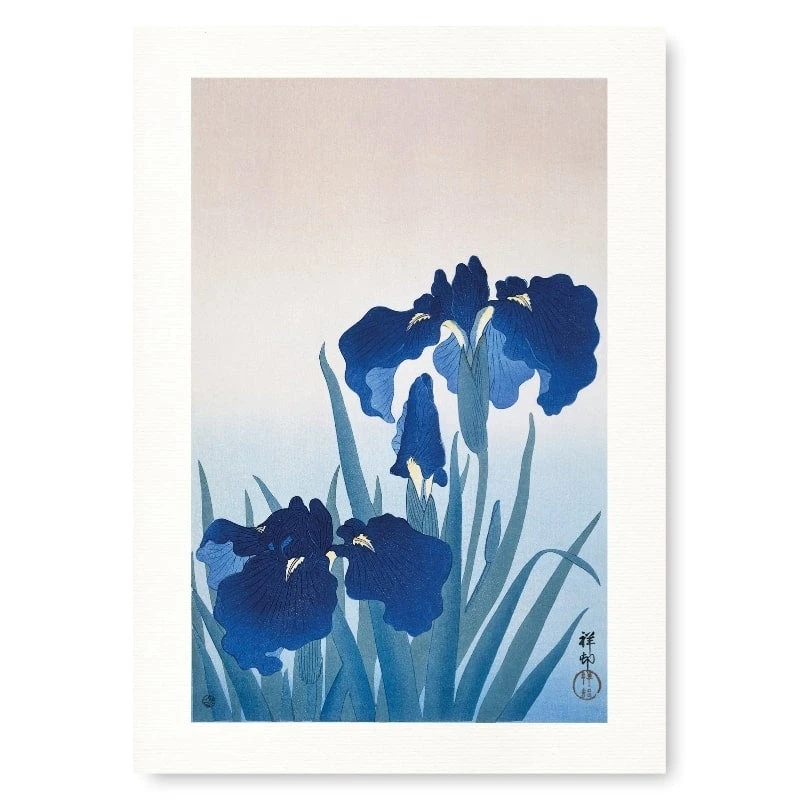 Japanese Woodblock Print - Blue Iris 1 Japanese Woodblock Print - Blue Iris