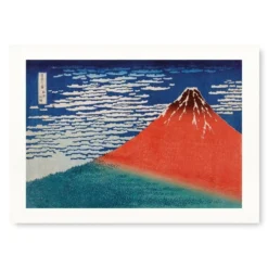 Japanese Print - Mount Fuji Red