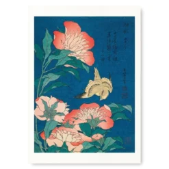Japanese Woodblock Print - Peonies & Canary