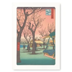 Japanese Woodblock Print - Plum Trees In Kamata