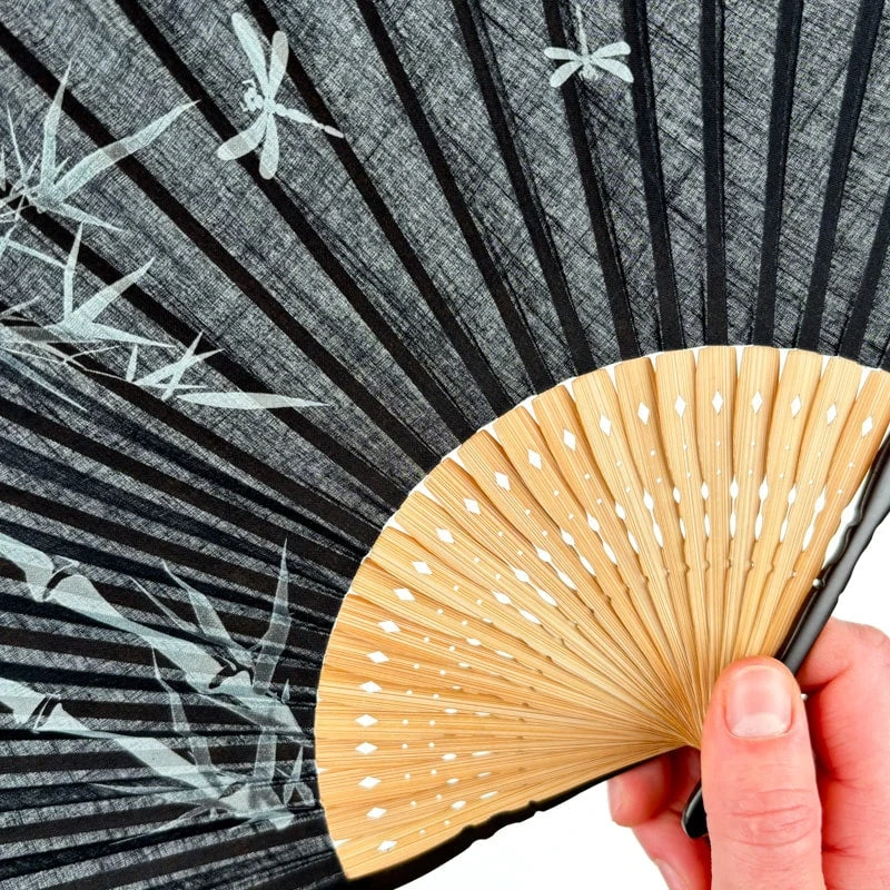 Japanese Fan - Black Tonbo 3 Japanese Fan - Black Tonbo - Image 3