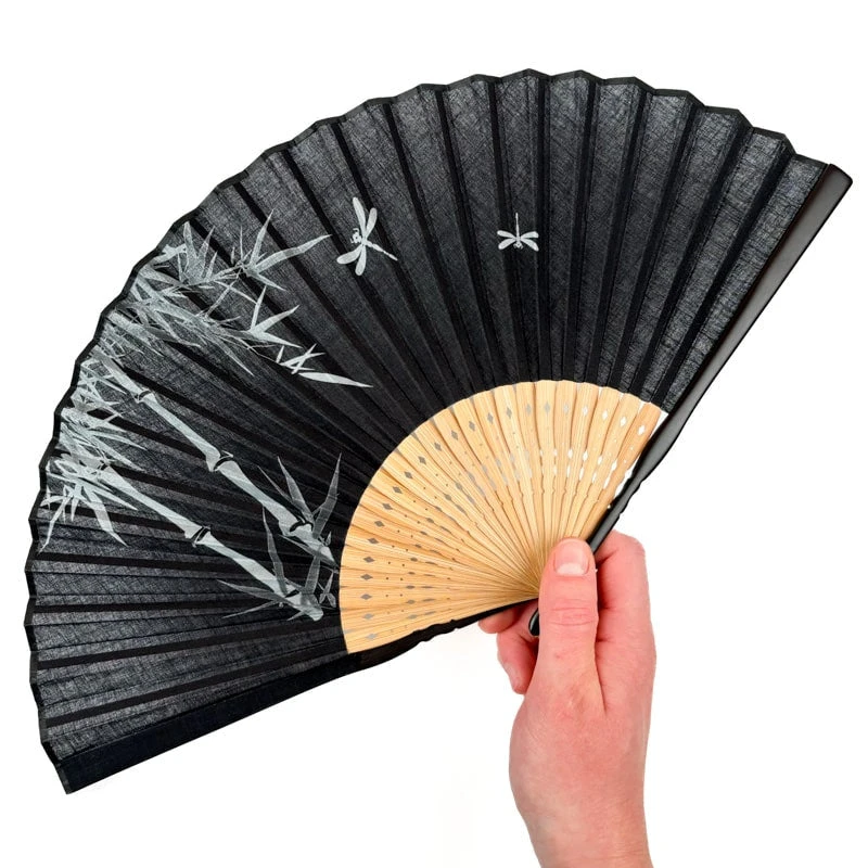 Japanese Fan - Black Tonbo 2 Japanese Fan - Black Tonbo - Image 2