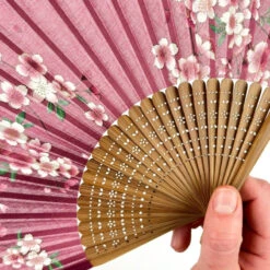 Japanese Fan - Sakura Pink 5 Japanese Fan - Sakura Pink -Nippon Life Market eventail japonais sakura rose 160