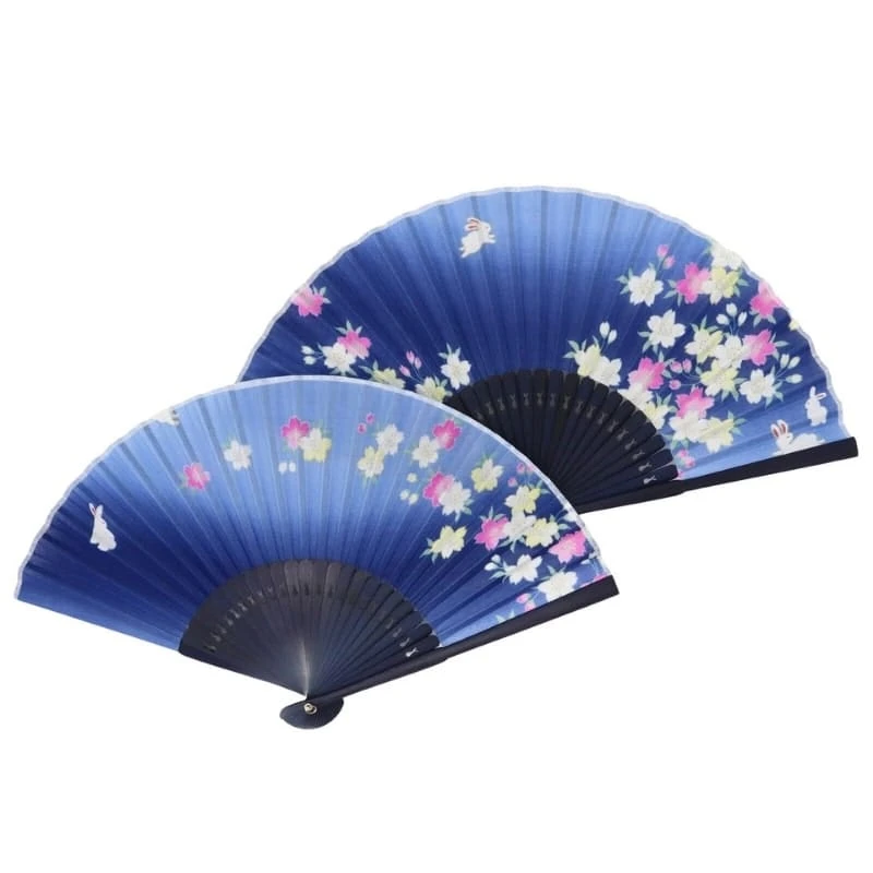 Japanese Fan – Usagi Blue 2 Japanese Fan – Usagi Blue - Image 2