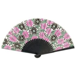 Japanese Fan – Yuzen Botan Pink