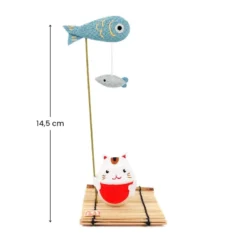 Japanese Chirimen Cat Figurine -Nippon Life Market figurine japonaise chirimen chat 191