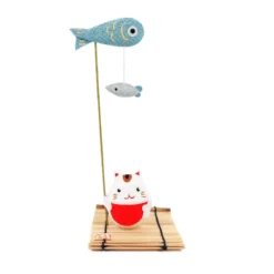 Japanese Chirimen Cat Figurine