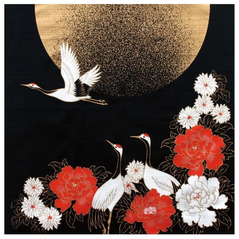Furoshiki Fabric - Japanese Crane - 19.7x19.7 In 1 Furoshiki Fabric - Japanese Crane - 19.7x19.7 In