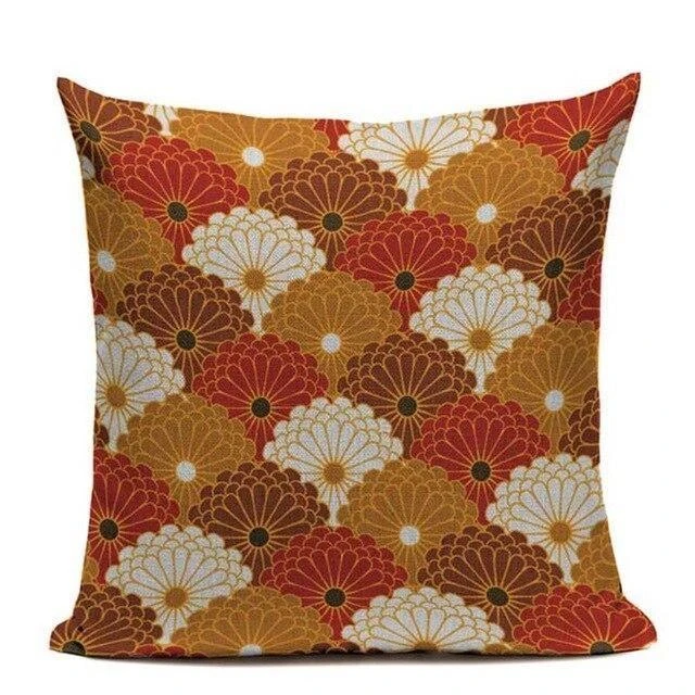 Japanese Cushion Cover - Vintage Chrysanthemum 1 Japanese Cushion Cover - Vintage Chrysanthemum