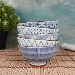 Japanese Rice Bowl Set - X5 -Nippon Life Market japanese rice bowl set x5 397