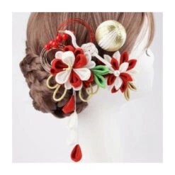 Kanzashi Flowers & Crane -Nippon Life Market kanzashi fleurs grue 817