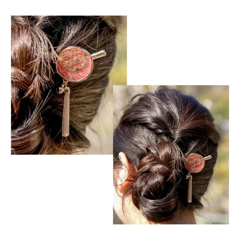 Kanzashi - Blue Asanoha 3 Kanzashi - Blue Asanoha - Image 3