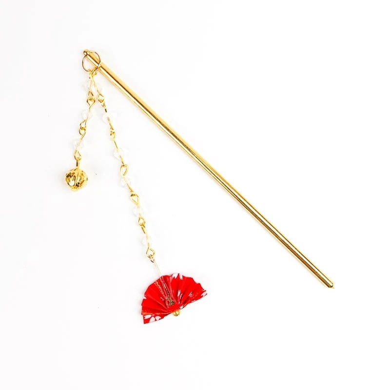 Japanese Kanzashi Red Fan 1 Japanese Kanzashi Red Fan