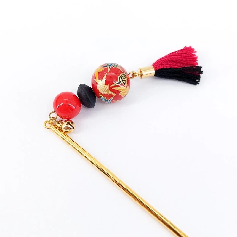 Japanese Kanzashi Red Crane 2 Japanese Kanzashi Red Crane - Image 2