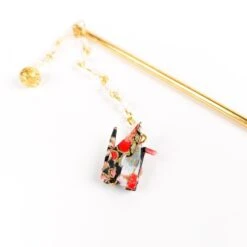 Japanese Hair Pin - Red Origami -Nippon Life Market kanzashi japonais origami rouge 533