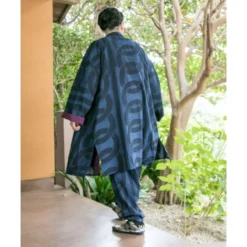 Haori Jacket Men's -Nippon Life Market kimono haori homme bleu 649