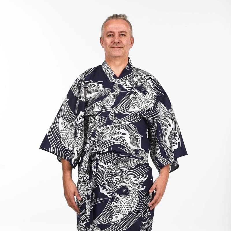 Happi Kimono Men - Koi Fish 2 Happi Kimono Men - Koi Fish - Image 2