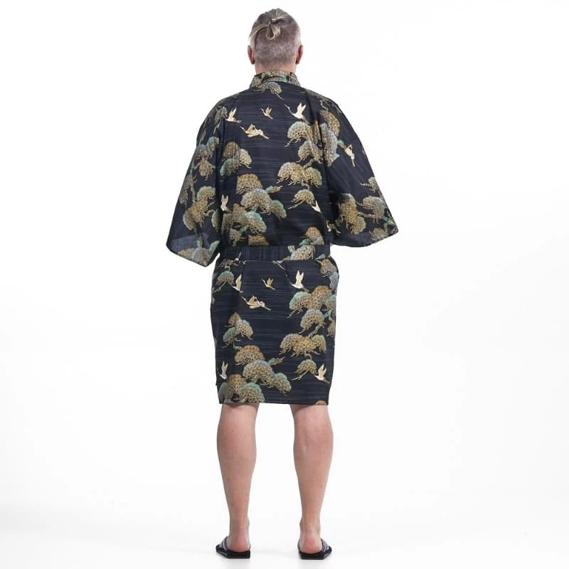 Men’s Happi Kimono – Crane & Pine 5 Men’s Happi Kimono – Crane & Pine - Image 5