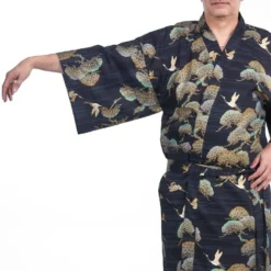 Men’s Happi Kimono – Crane & Pine 7 Men’s Happi Kimono – Crane & Pine -Nippon Life Market kimono happi homme grue pin taille unique 385