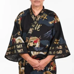 Men's Japanese Kimono - Dragon -Nippon Life Market kimono homme japonais dragon taille unique 960