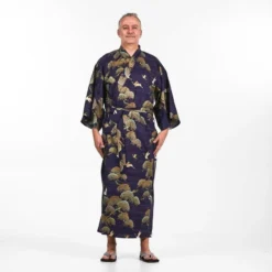 Men's Japanese Kimono - Crane & Pine