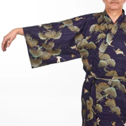 Men's Japanese Kimono - Crane & Pine -Nippon Life Market kimono homme japonais grue pin taille unique 542