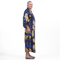 Men’s Japanese Kimono – Sensu Gold -Nippon Life Market kimono homme japonais sensu dore taille unique 341