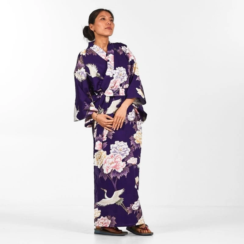 Women's Japanese Kimono - Botan To Tsuru 4 Women's Japanese Kimono - Botan To Tsuru - Image 4