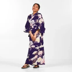 Women's Japanese Kimono - Botan To Tsuru