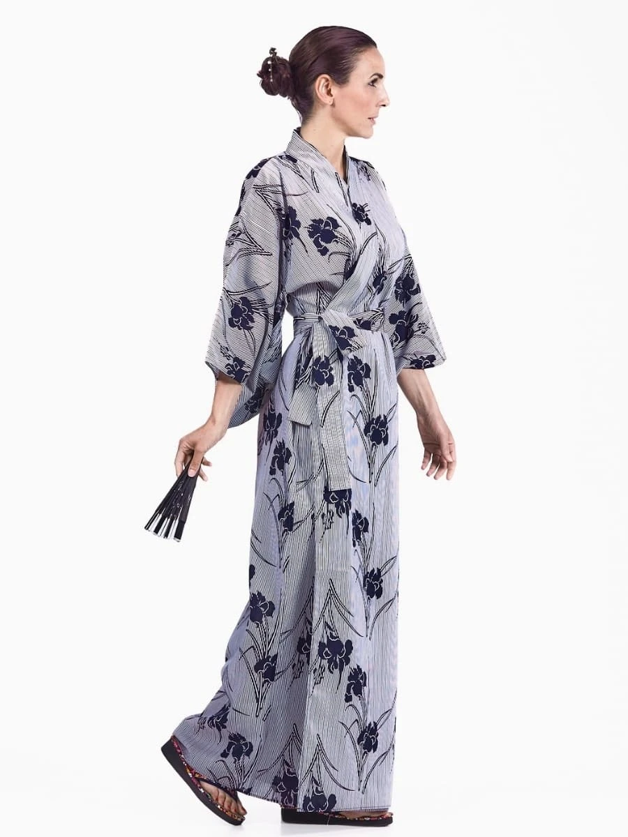 Women's Yukata Kimono - Iris 2 Women's Yukata Kimono - Iris - Image 2