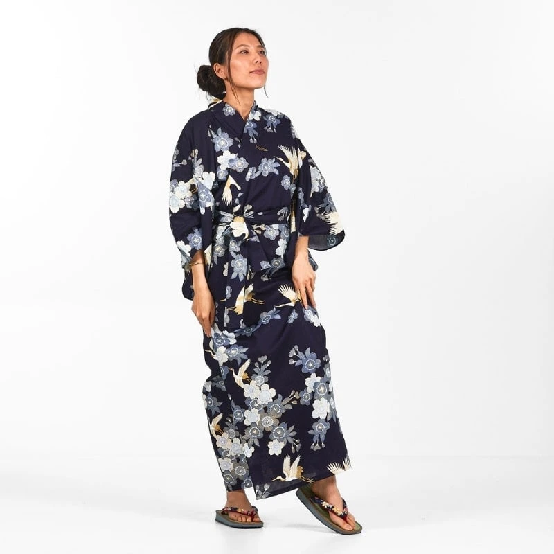 Women's Yukata Kimono - Sakura To Tsuru 4 Women's Yukata Kimono - Sakura To Tsuru - Image 4